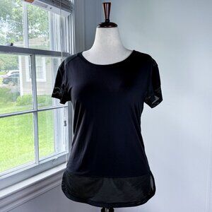 Champion Black Mesh Workout Shirt Womans Size Small Activewear Athlete Gym